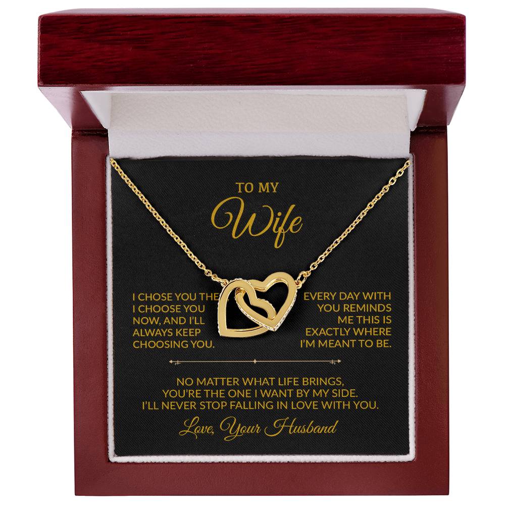 To My Wife Necklace, Gift For Wife, Anniversary Gift For Wife, Necklace For Wife 28_8_Gold