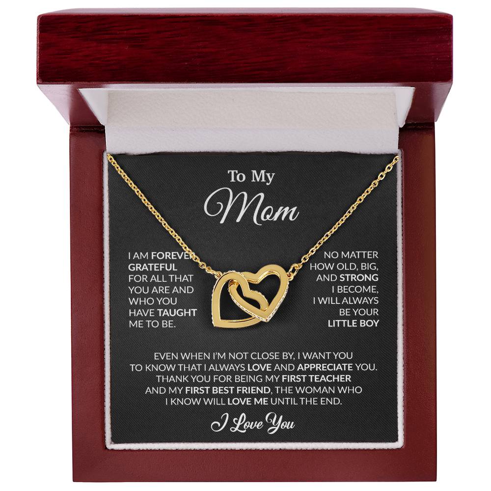 To My Mom Necklace, Gift For Mom From Daughter, Mother's Day Gifts 3_4_Black