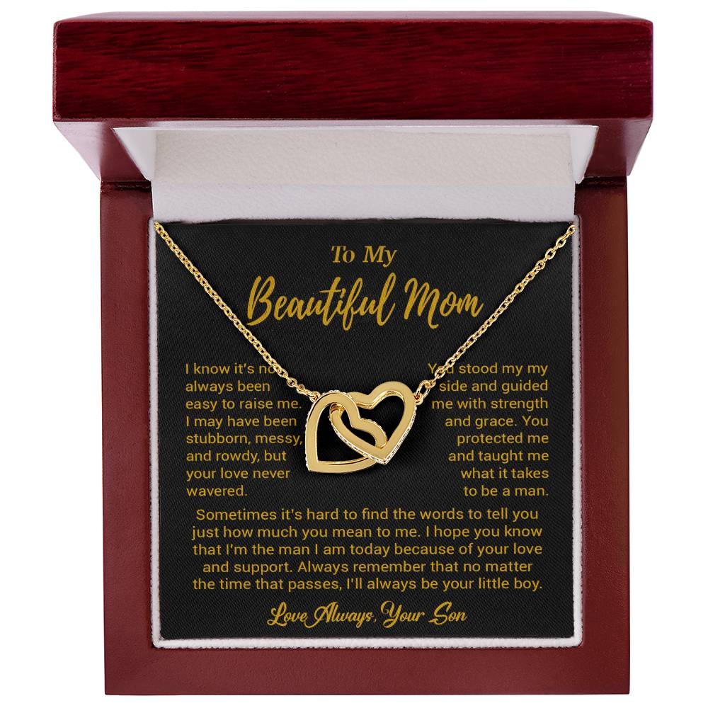 To My Beautiful Mom Necklace Mom Birthday Gift Mother's Day Gift Necklace For Mom From Son_ 8_5_Gold