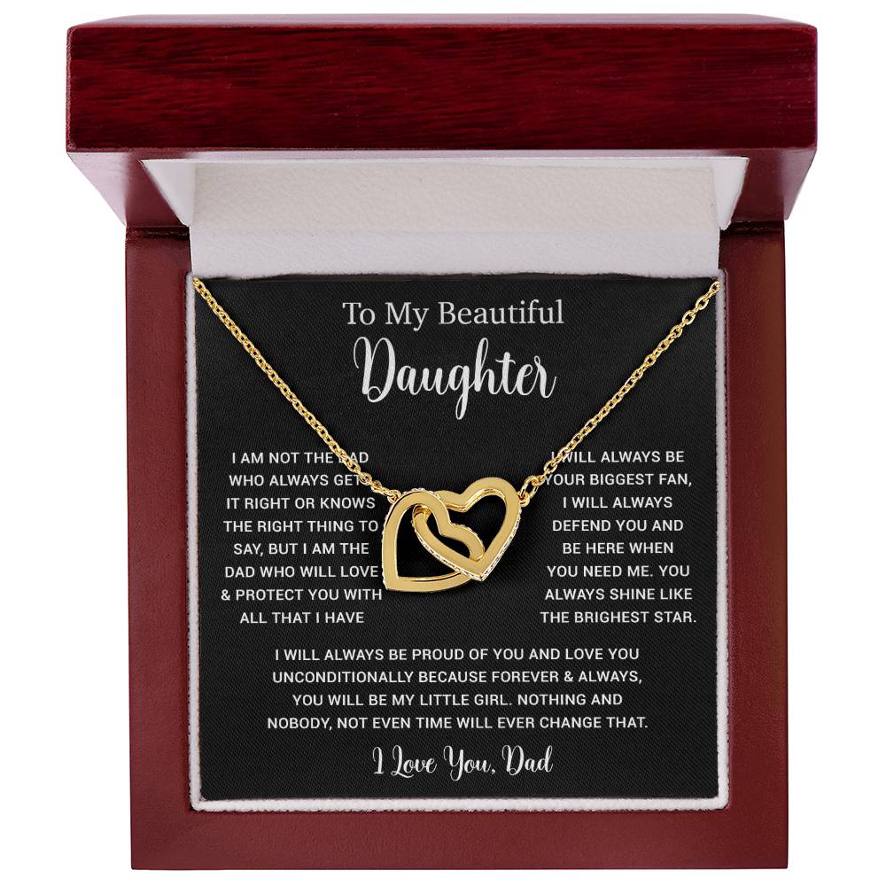 To My Daughter Necklace, Gift for Daughter from Dad, Father Daughter Necklace  6_5_Black