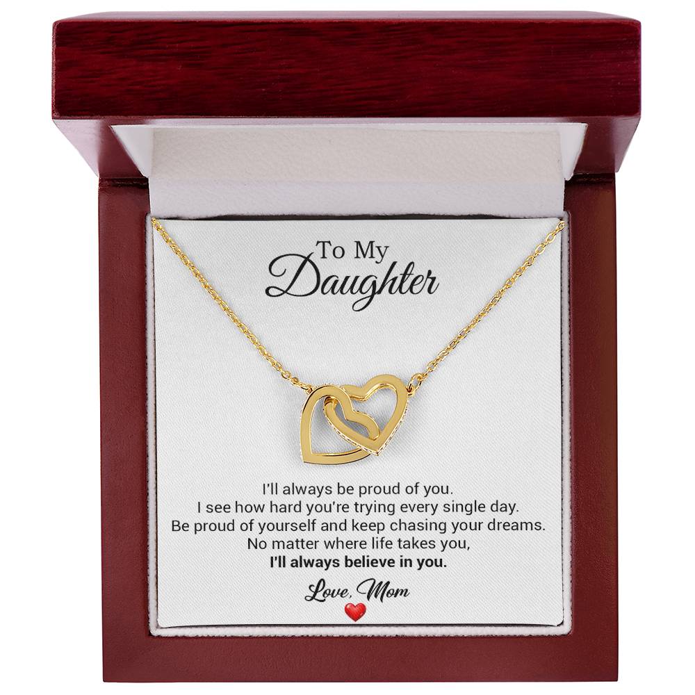 To My Daughter Necklace, Gift For Daughter From Dad, Daughter Father Necklace 2_8_White