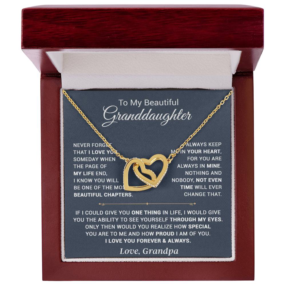To My Granddaughter Necklace, Xmas Birthday Gift For Granddaughter From Grandpa