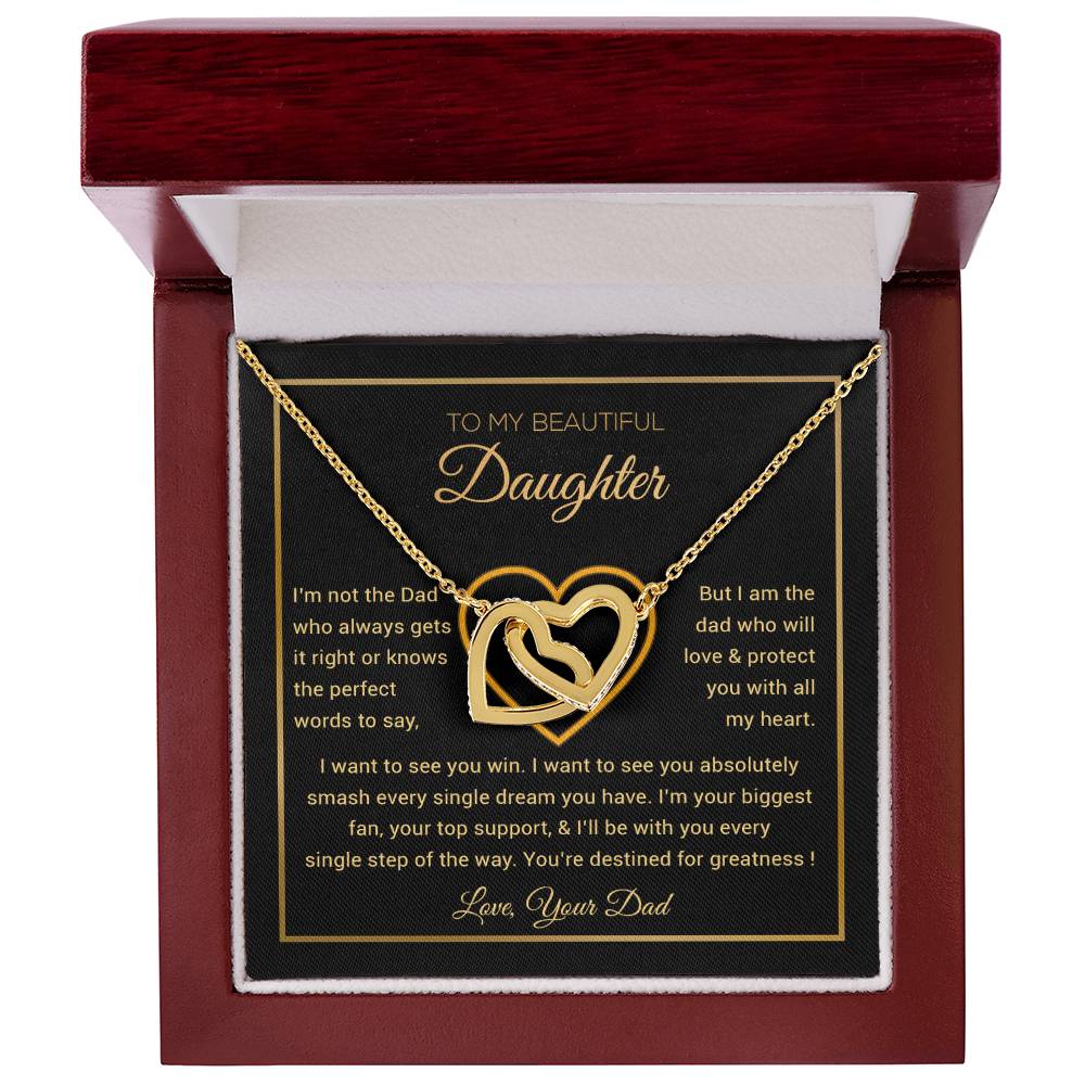 To My Daughter Necklace, Gift for Daughter from Dad, Father Daughter Necklace 9_6_Gold