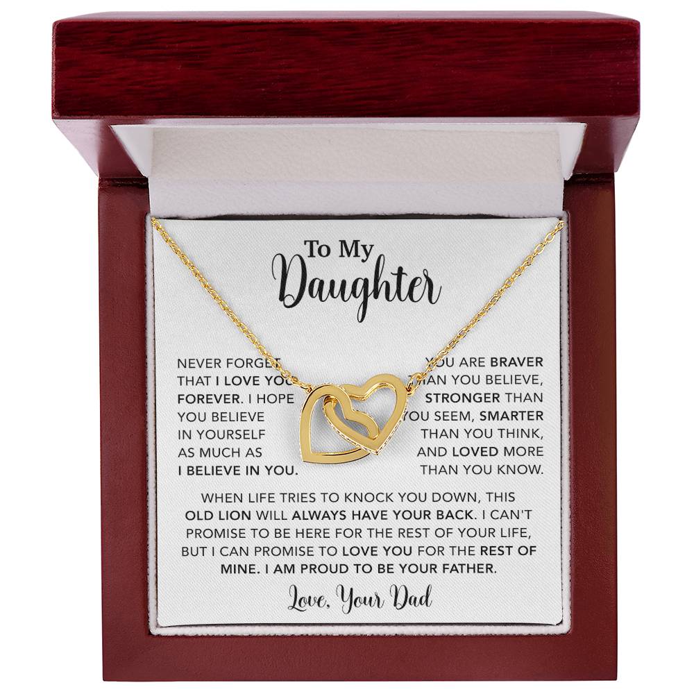 To My Daughter Necklace Gift for Daughter from Dad,Daughter Father Necklace 15_4_White