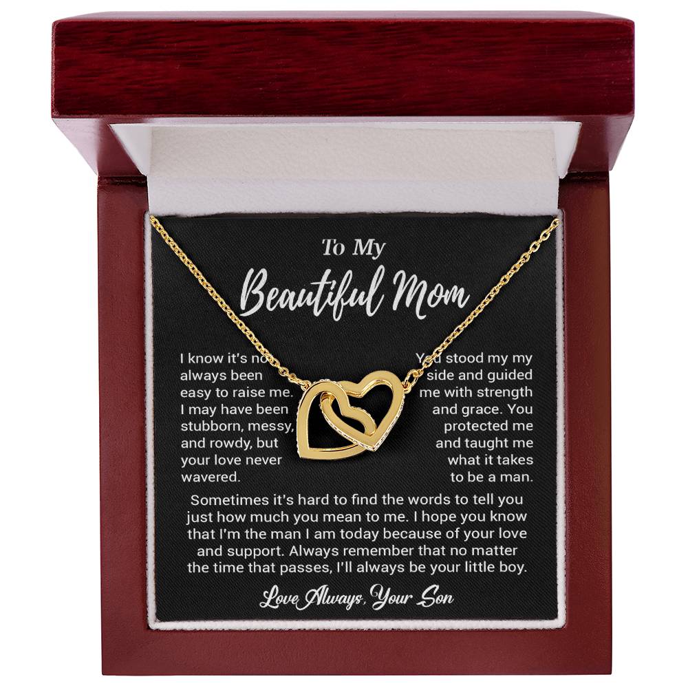 To My Beautiful Mom Necklace Mom Birthday Gift Mother's Day Gift Necklace For Mom From Son_ 8_5_Black