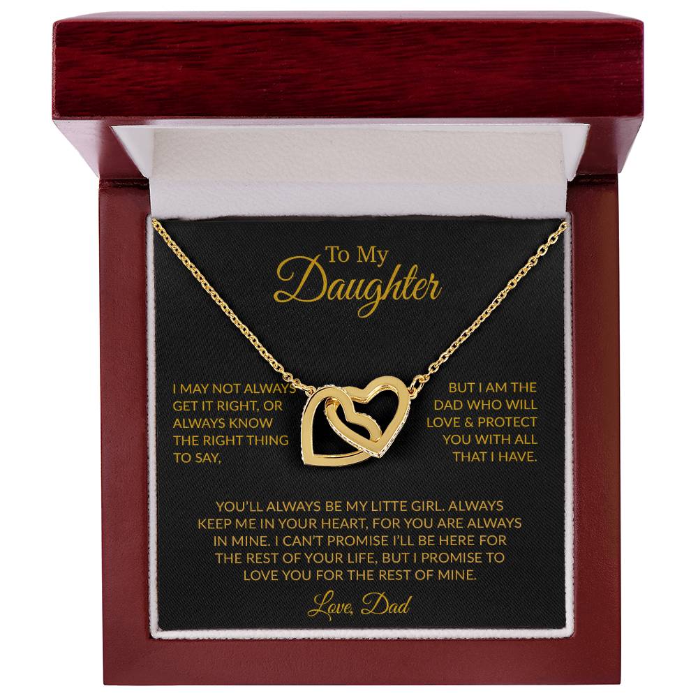 To My Daughter Necklace Gift for Daughter from Dad,Daughter Father Necklace 17_6_Gold