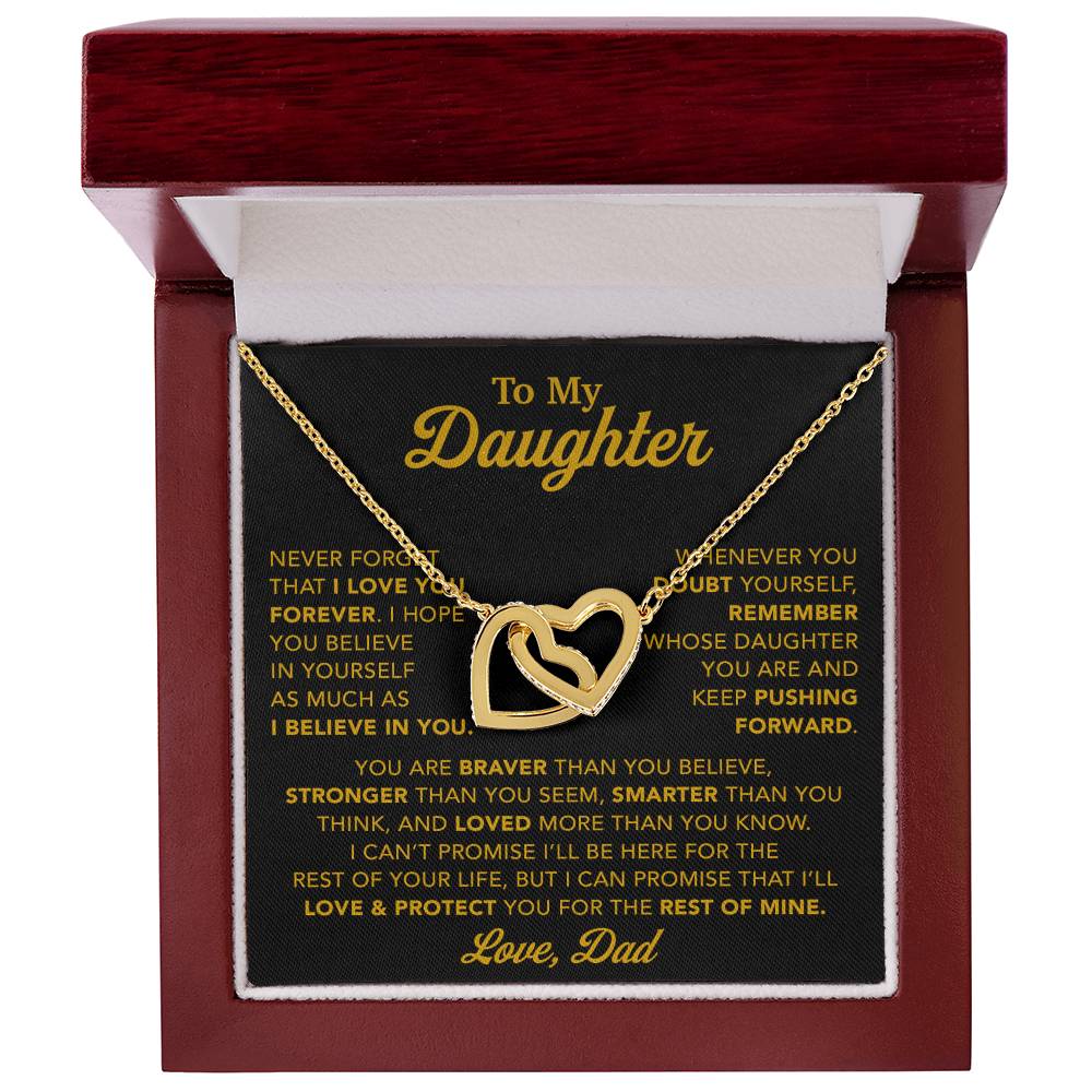 To My Daughter Necklace, Gift for Daughter from Dad, Father Daughter Necklace 15_11_Gold