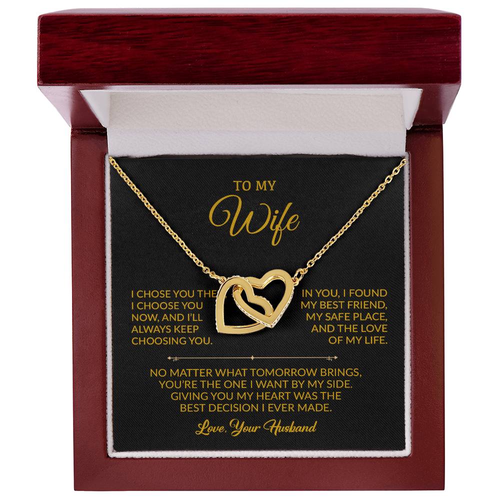 To My Wife Necklace, Gift For Wife, Anniversary Gift For Wife, Necklace For Wife 27_8_Gold