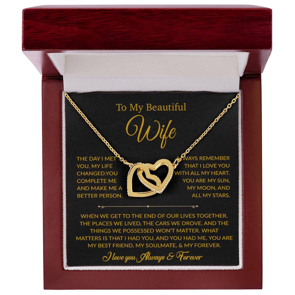To My Wife Necklace, Gift For Wife, Anniversary Gift For Wife, Necklace For Wife 22_6_Gold
