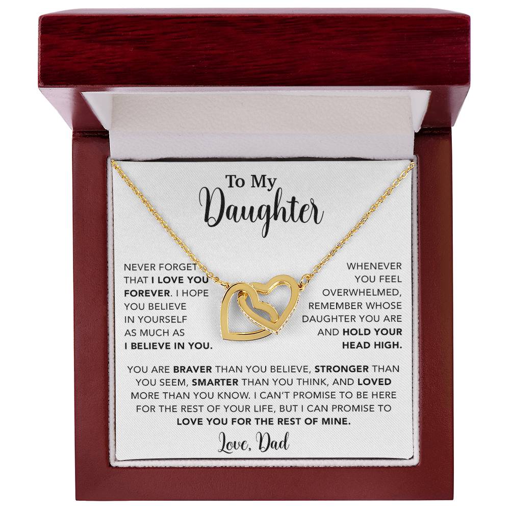To My Daughter Necklace, Gift for Daughter from Dad, Father Daughter Necklace  9_4_White