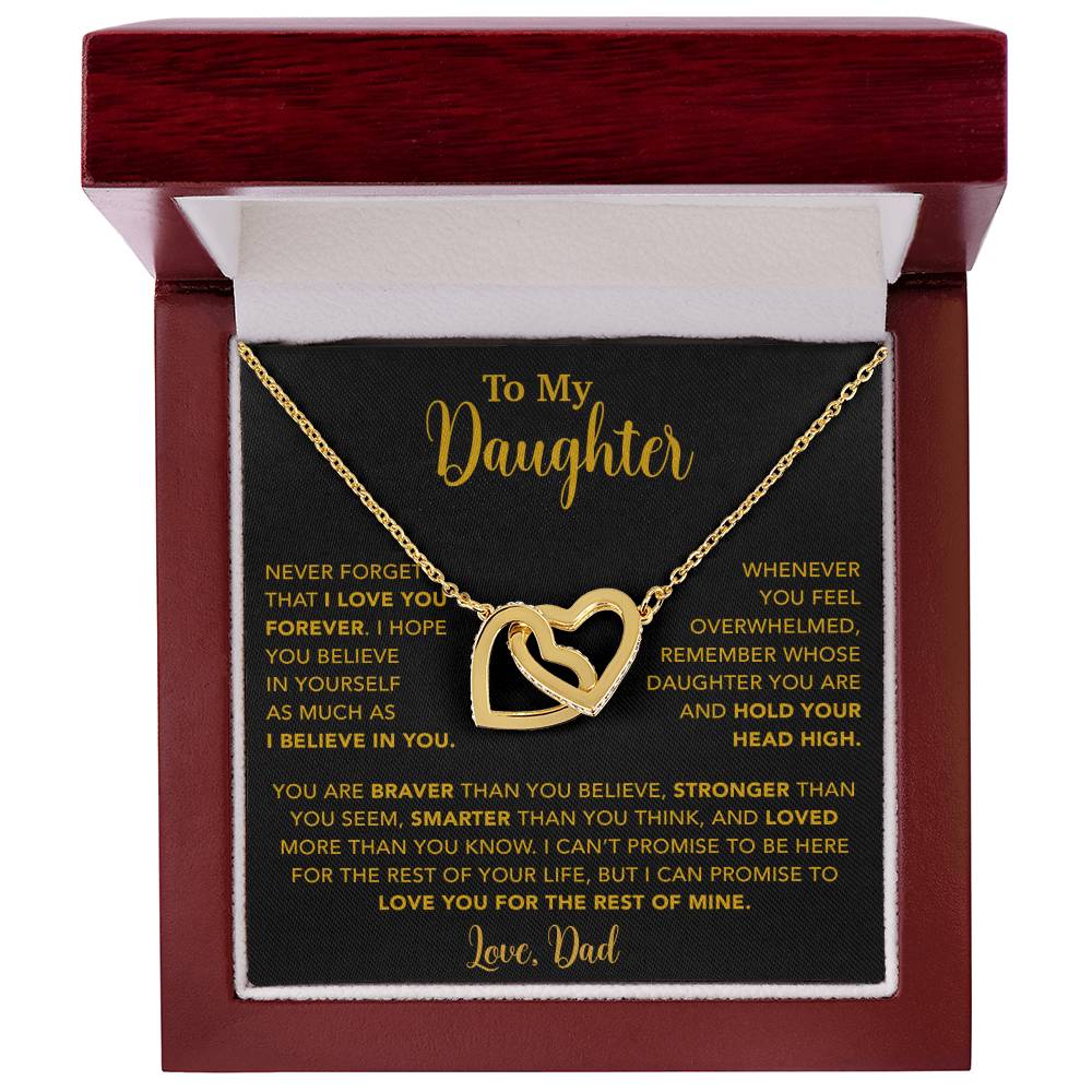 To My Daughter Necklace, Gift for Daughter from Dad, Father Daughter Necklace  9_4_Gold