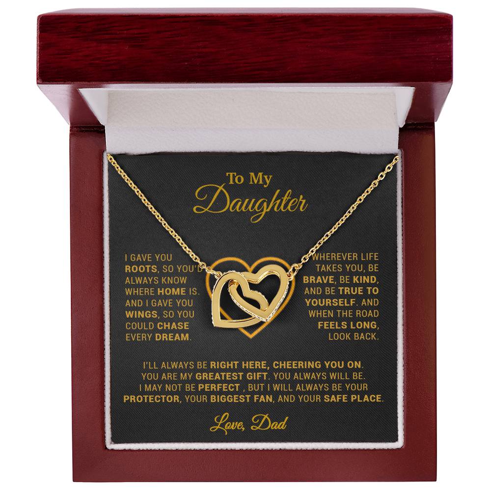 To My Daughter Necklace, Gift for Daughter from Dad, Father Daughter Necklace 18_3_Gold