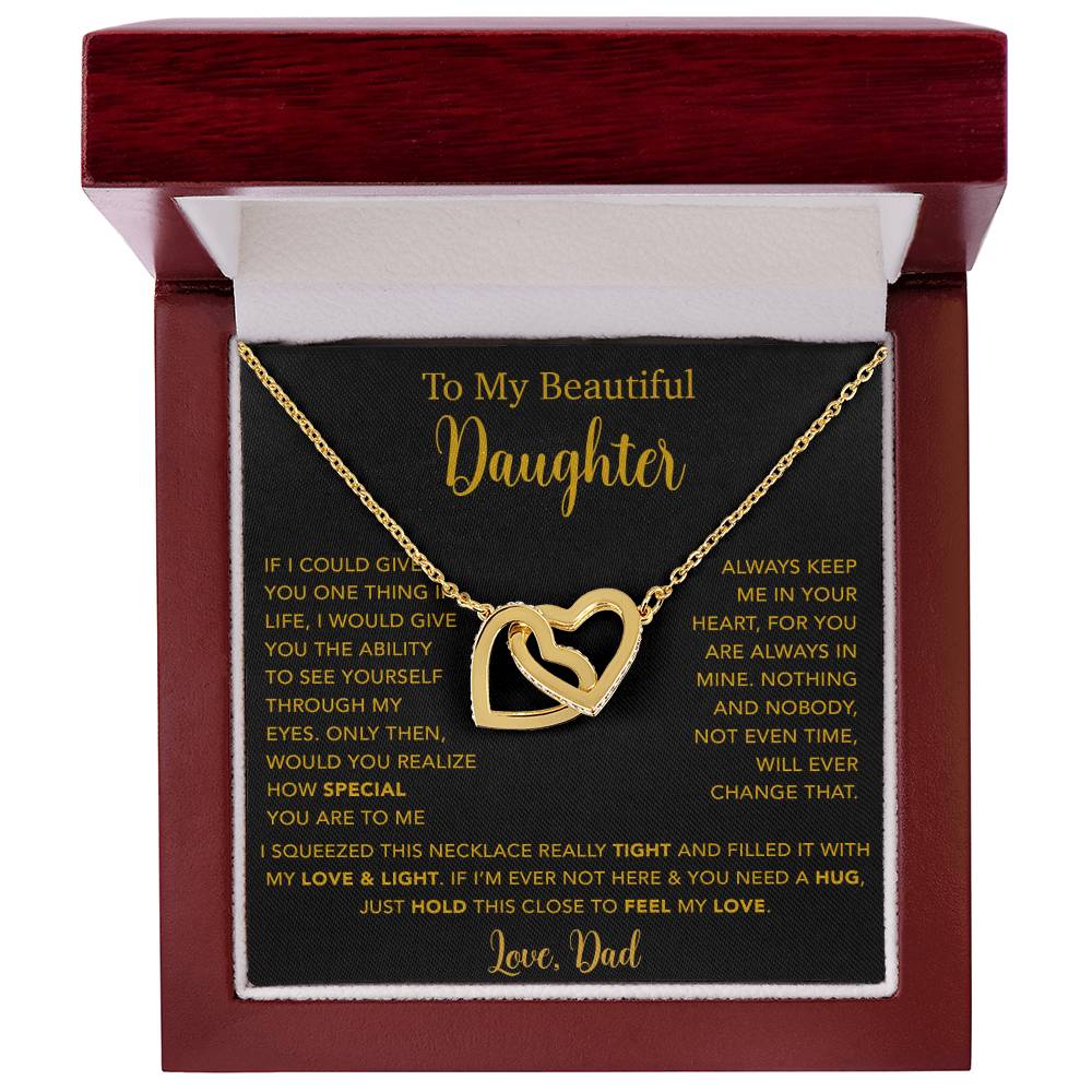 To My Daughter Necklace, Gift for Daughter from Dad, Father Daughter Necklace  4_5_Gold