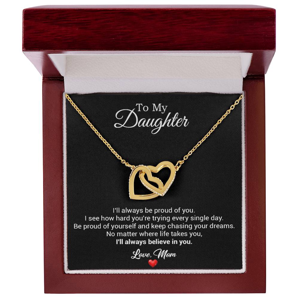 To My Daughter Necklace, Gift For Daughter From Dad, Daughter Father Necklace 2_8_Black