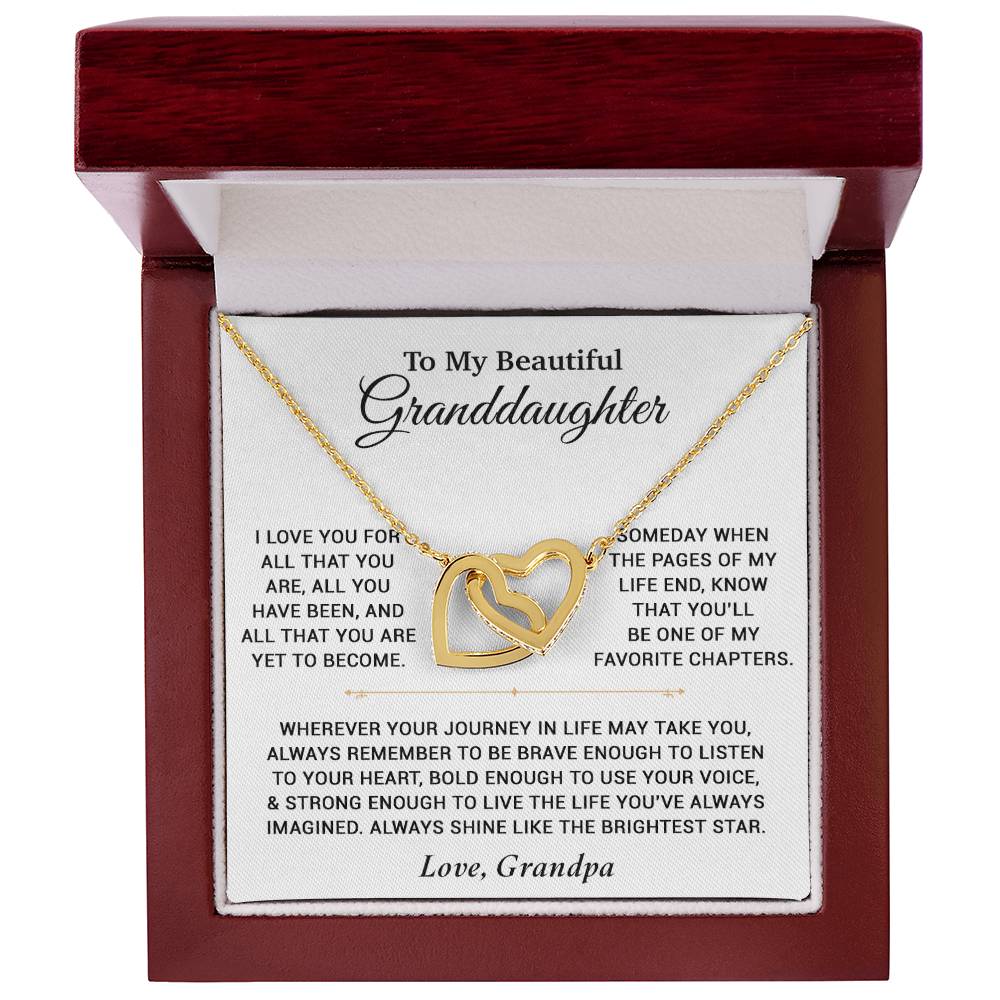 To My Granddaughter Necklace, Birthday Gift For Granddaughter, Birthday Gifts 12_6_White