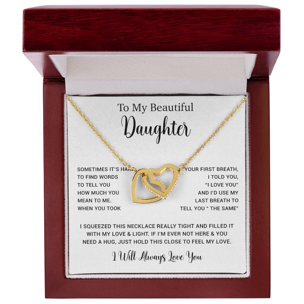 To My Daughter Necklace, Gift for Daughter from Dad, Father Daughter Necklace  11_5_White