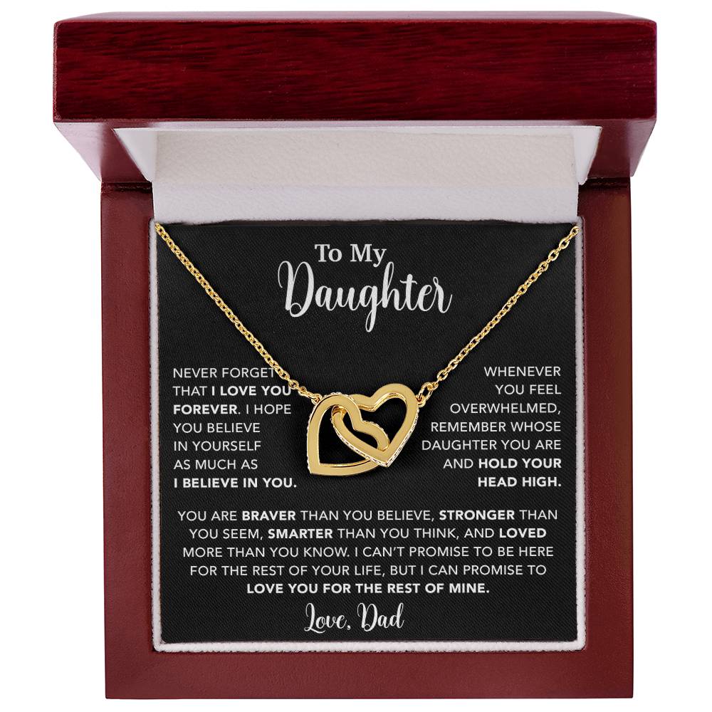 To My Daughter Necklace, Gift for Daughter from Dad, Father Daughter Necklace  9_4_Black