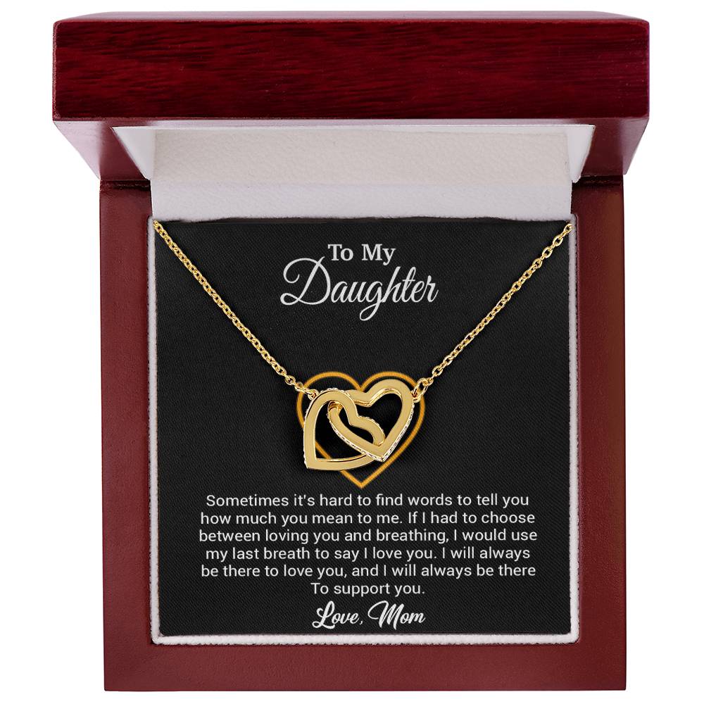 To My Daughter Necklace, Gift for Daughter from mom, Daughter mother Necklace 31_3_Black