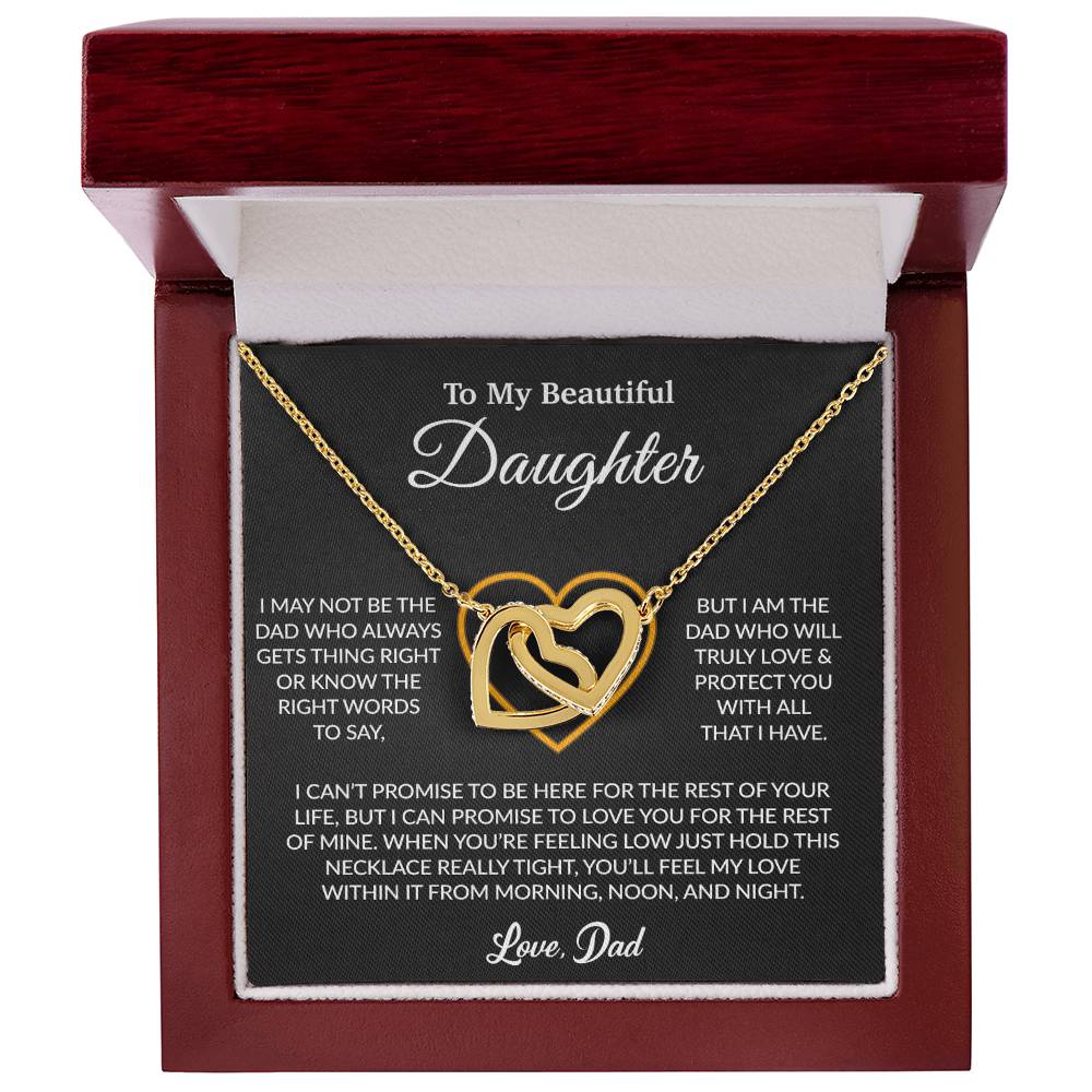 To My Daughter Necklace, Gift for Daughter from Dad, Father Daughter Necklace 13_6_Black