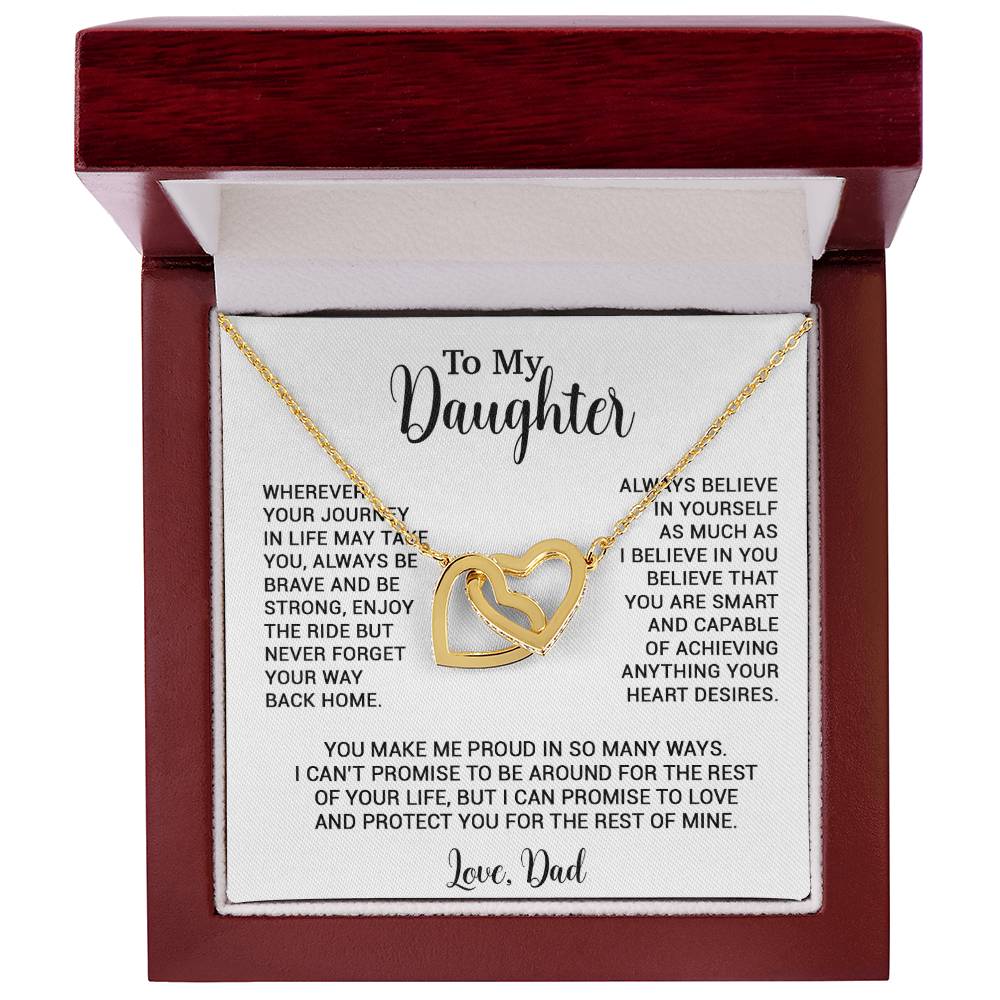 To My Daughter Necklace, Gift for Daughter from Dad, Father Daughter Necklace 3_6_White