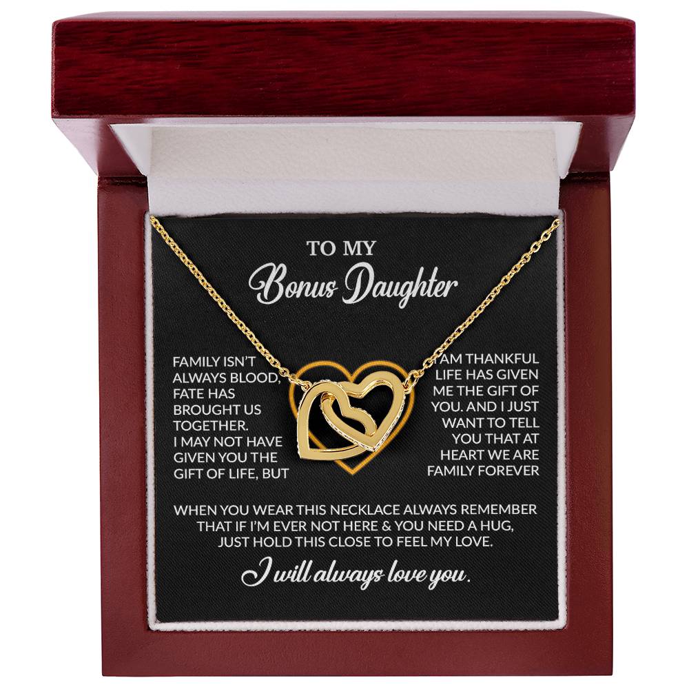 To My Bonus Daughter Necklace, Gift for Bonus Daughter, Step Daughter Birthday 24_12_Black