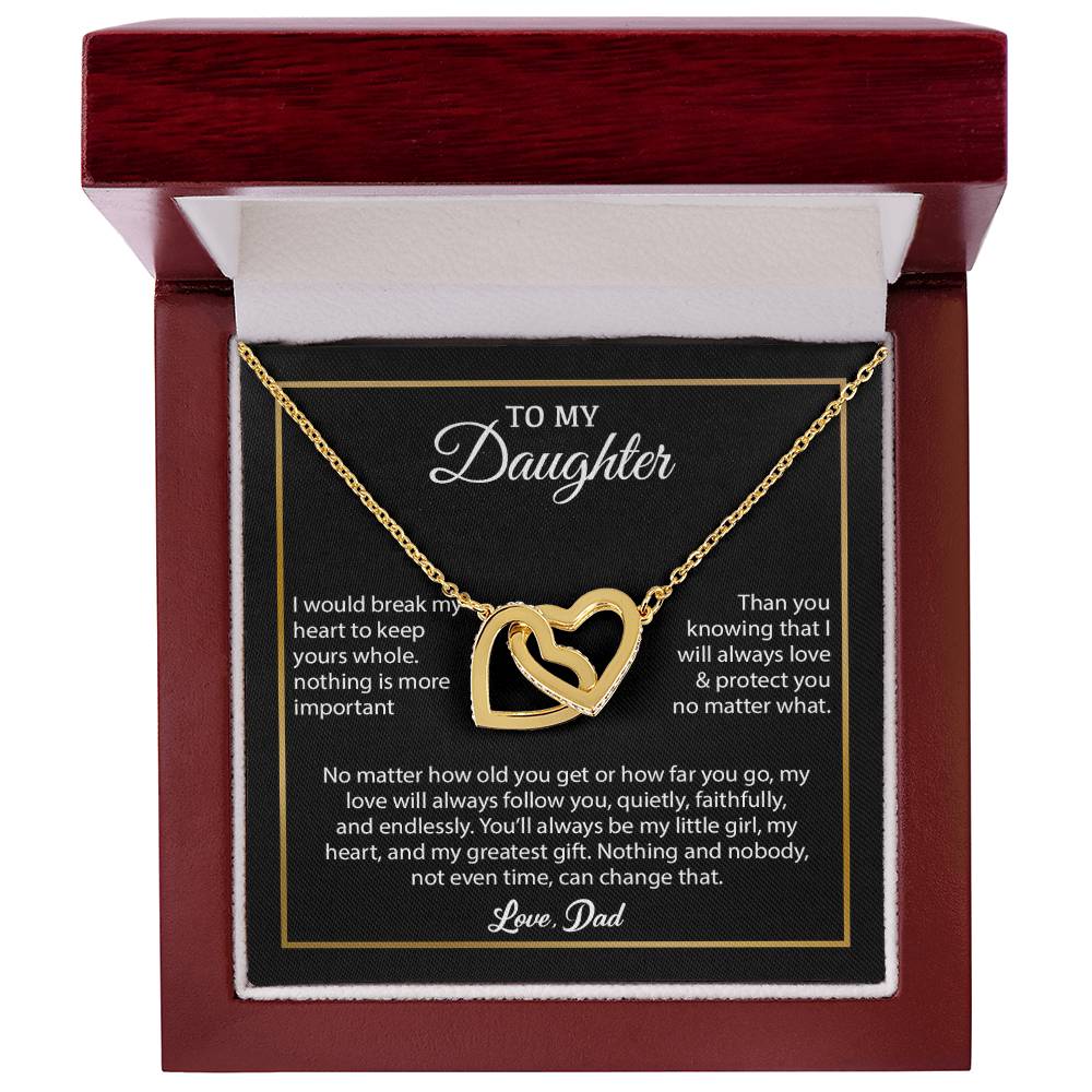 To My Daughter Necklace, Gift for Daughter from Dad, Father Daughter Necklace 4_6_Black