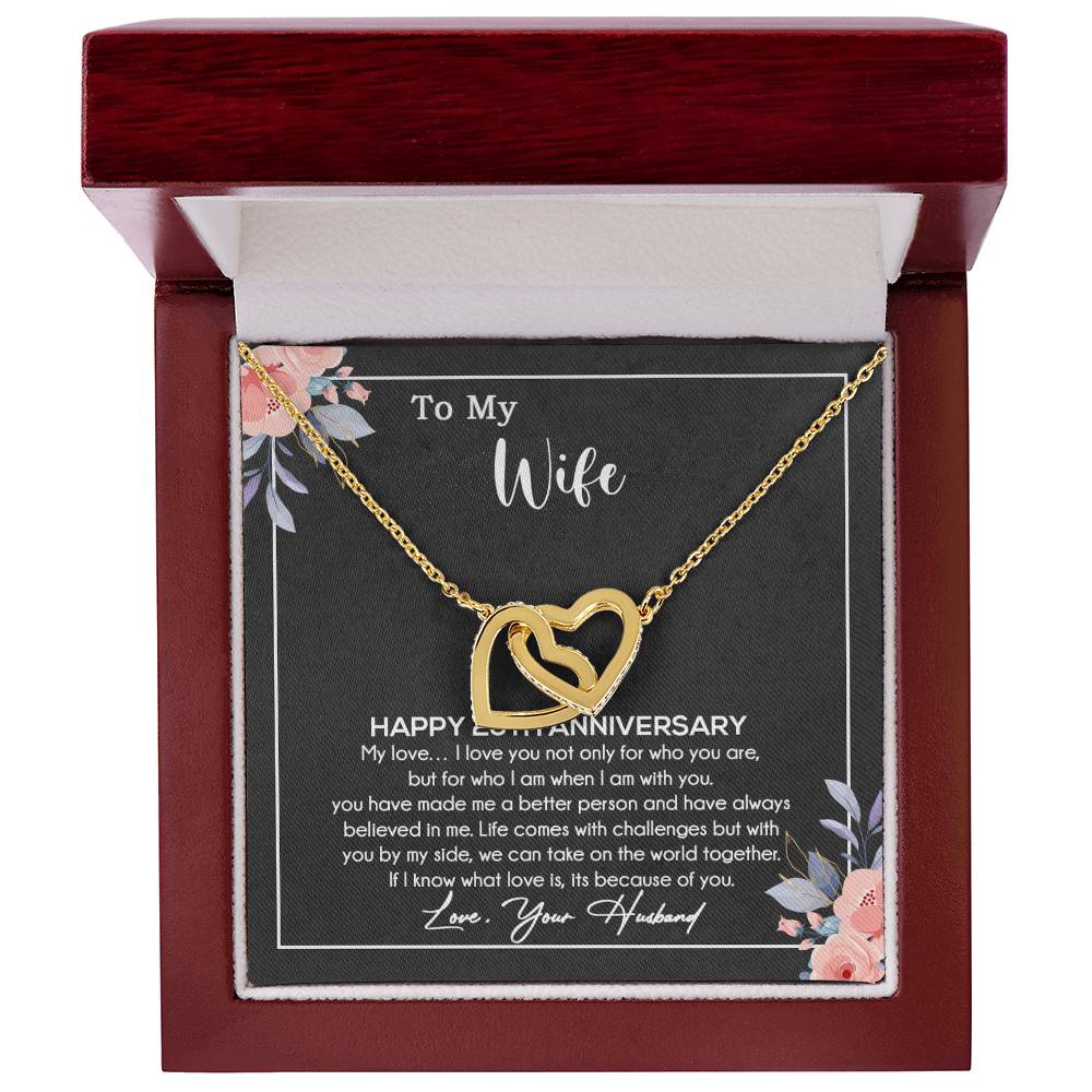 25th Anniversary Gift For Wife Necklace, 25 Year Anniversary, 25th Wedding Gift _Black