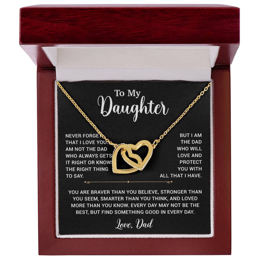 To My Daughter Necklace, Gift for Daughter from Dad, Father Daughter Necklace 2_6_Black