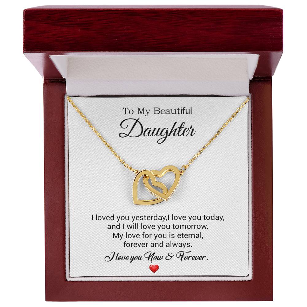 To My Daughter Necklace, Gift For Daughter From Dad, Daughter Father Necklace 30_7_White