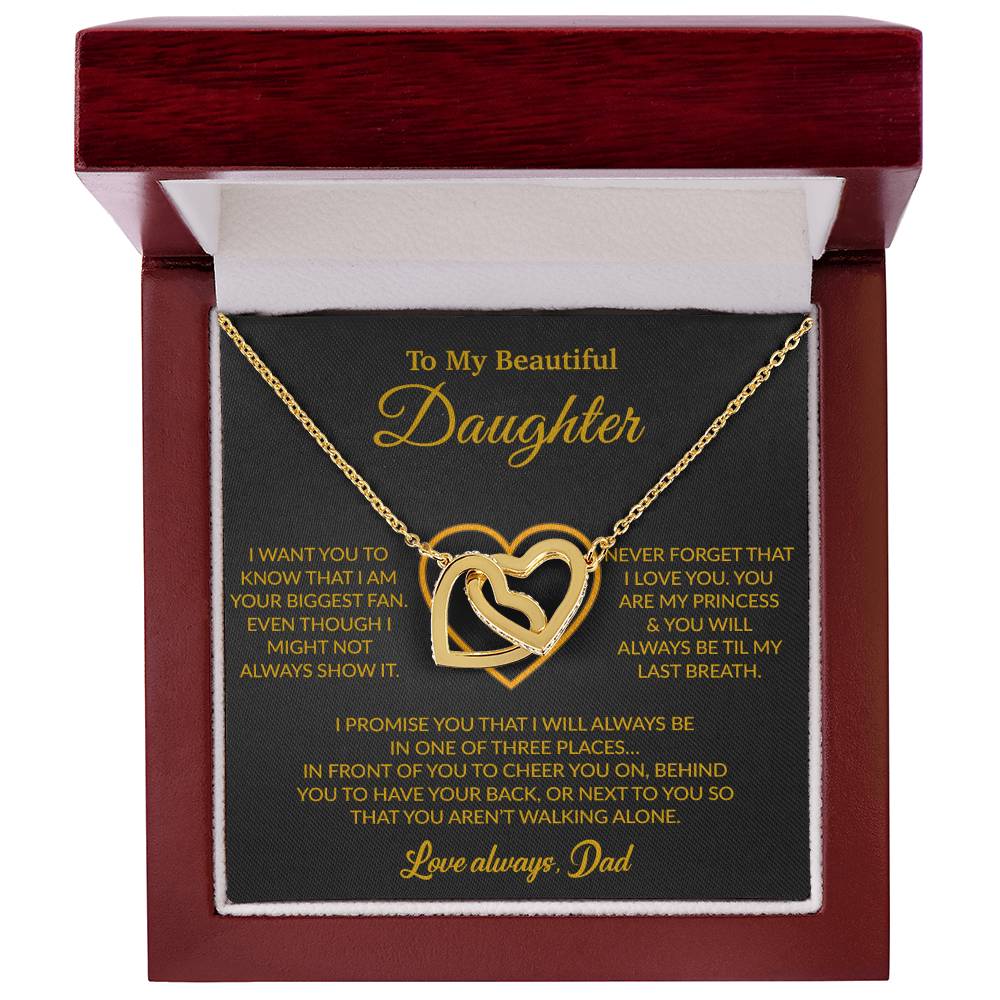 To My Daughter Necklace, Gift for Daughter from Dad, Father Daughter Necklace 17_6_Gold