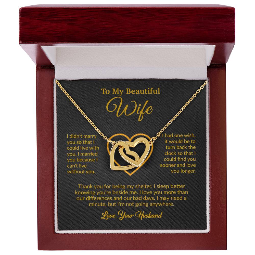 To My Wife Necklace, Gift For Wife, Anniversary Gift For Wife, Necklace For Wife 13_6_Gold