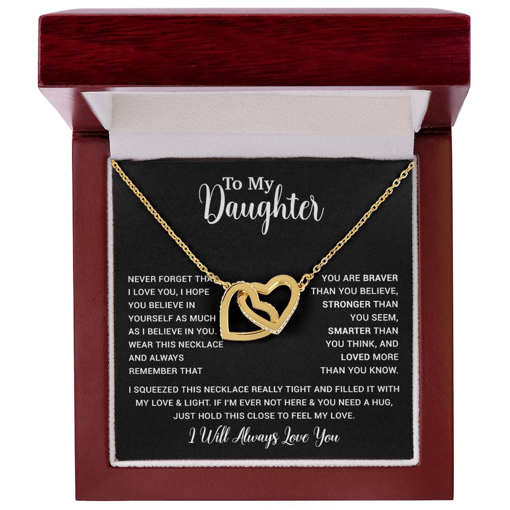 To My Daughter Necklace Gift for Daughter from Dad,Daughter Father Necklace 16_4_Black
