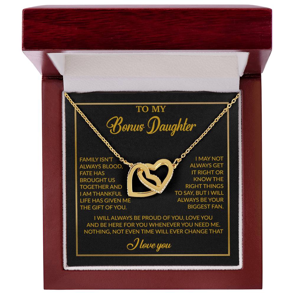 To My Bonus Daughter Necklace, Gift for Bonus Daughter, Step Daughter Birthday 18_4_Gold