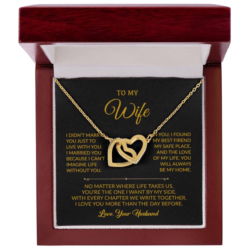 To My Wife Necklace, Gift For Wife, Anniversary Gift For Wife, Necklace For Wife 21_8_Gold