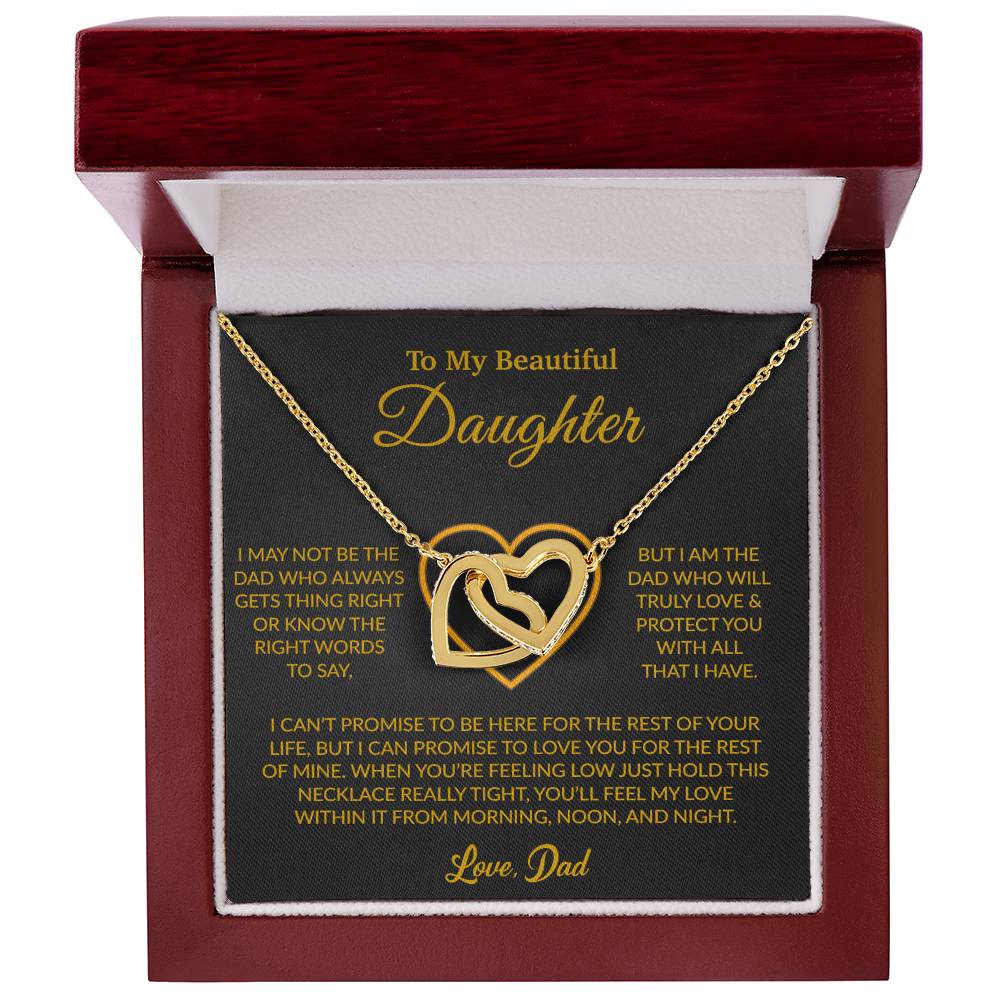 To My Daughter Necklace, Gift for Daughter from Dad, Father Daughter Necklace 16_6_Gold