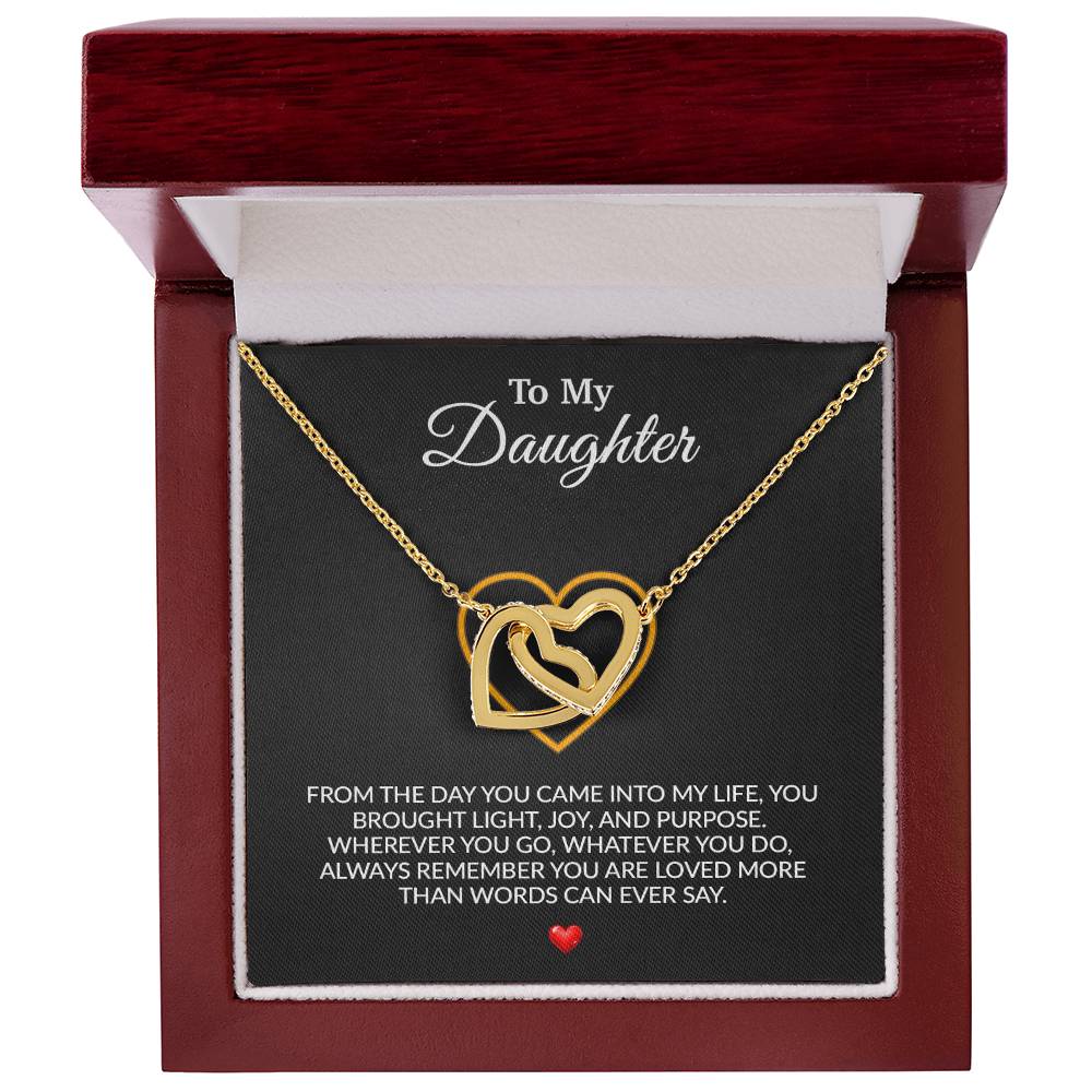 To My Daughter Necklace, Gift for Daughter from Dad, Father Daughter Necklace 15_8_Black