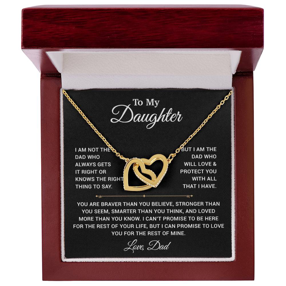 To My Daughter Necklace, Gift for Daughter from Dad, Father Daughter Necklace 3_4_Black