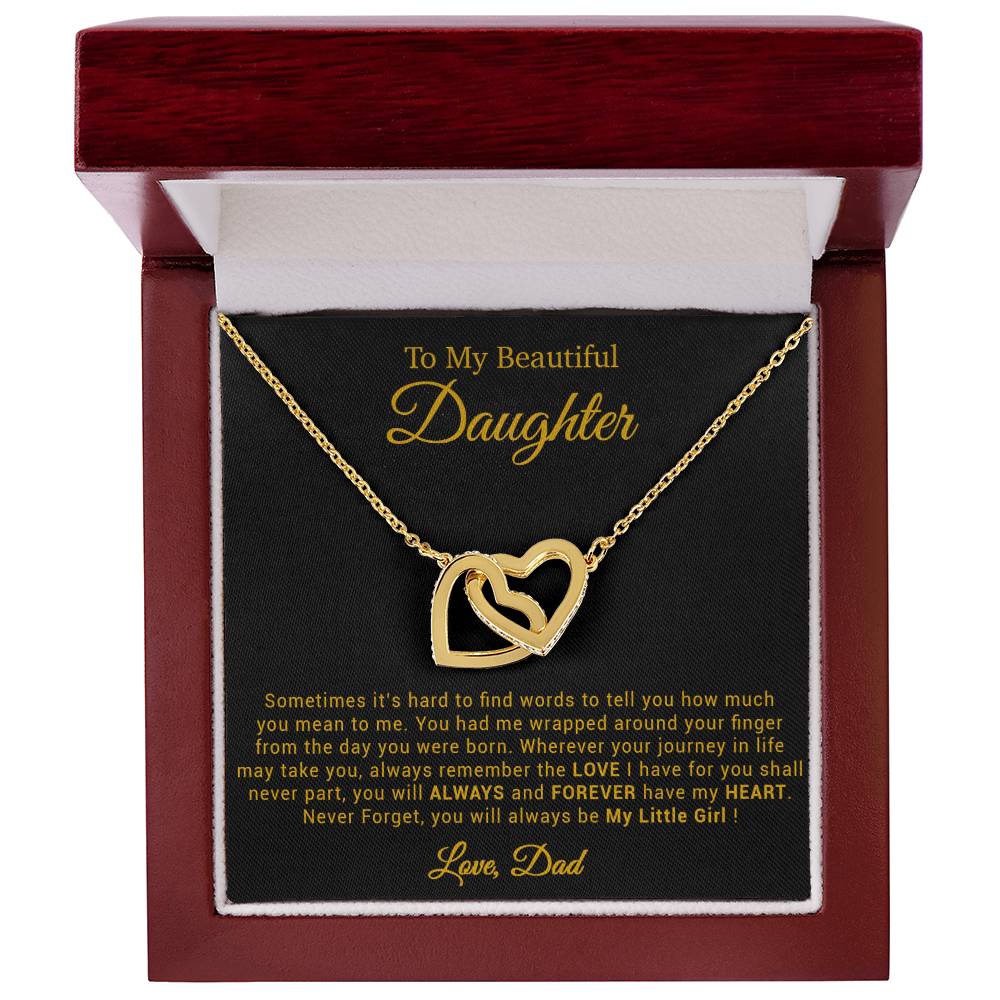 To My Daughter Necklace, Gift for Daughter from Dad, Father Daughter Necklace 21_4_Gold