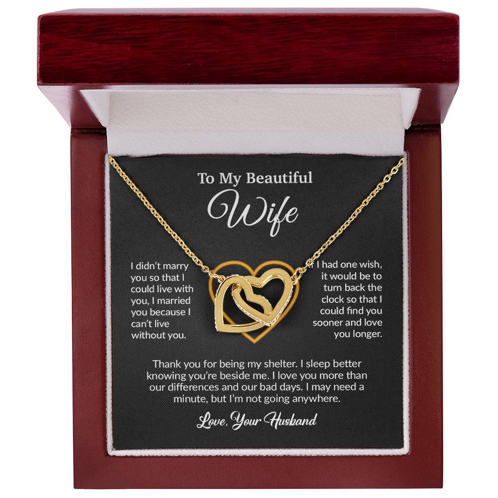 To My Wife Necklace, Gift For Wife, Anniversary Gift For Wife, Necklace For Wife 13_6_Black