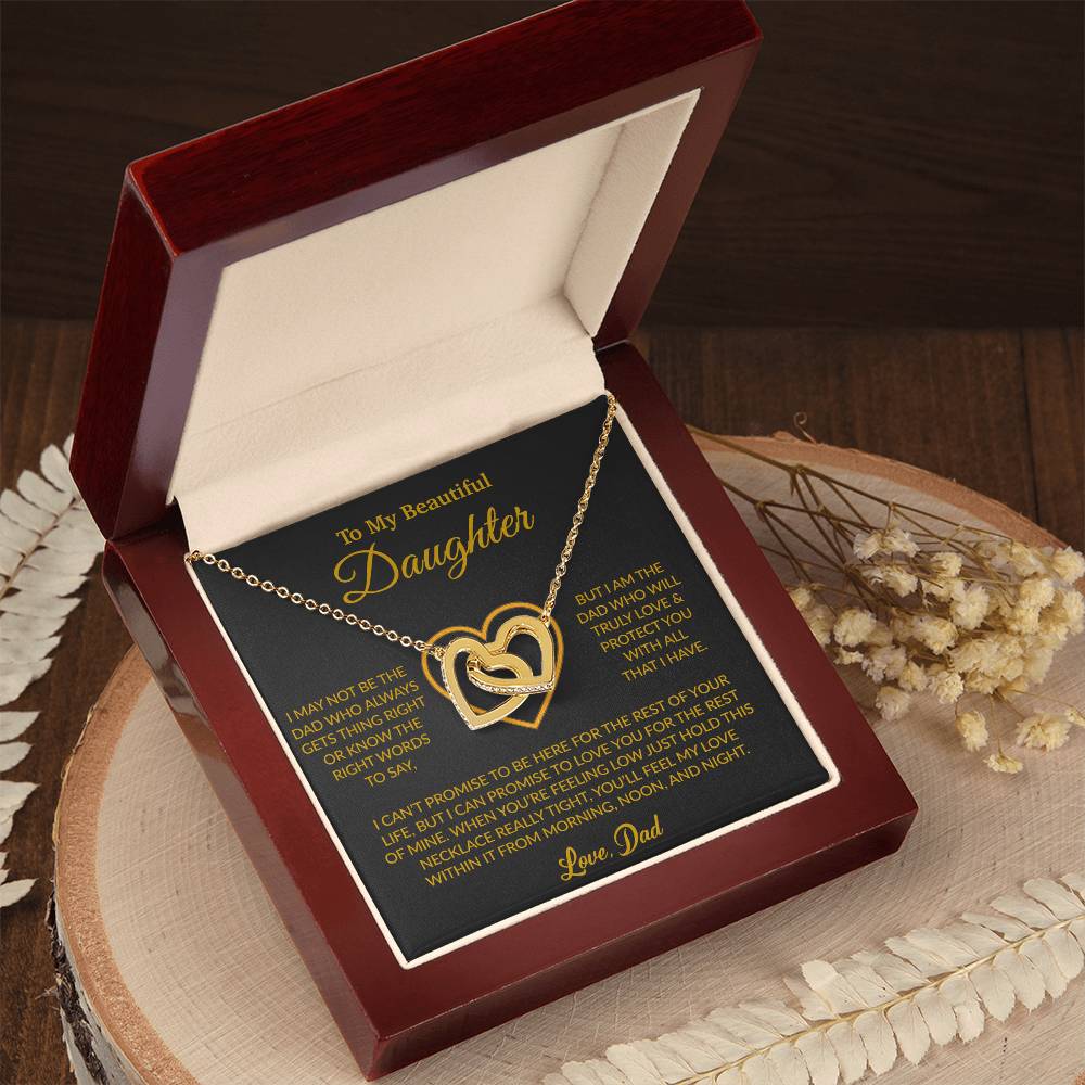 To My Daughter Necklace, Gift for Daughter from Dad, Father Daughter Necklace 16_6_Gold