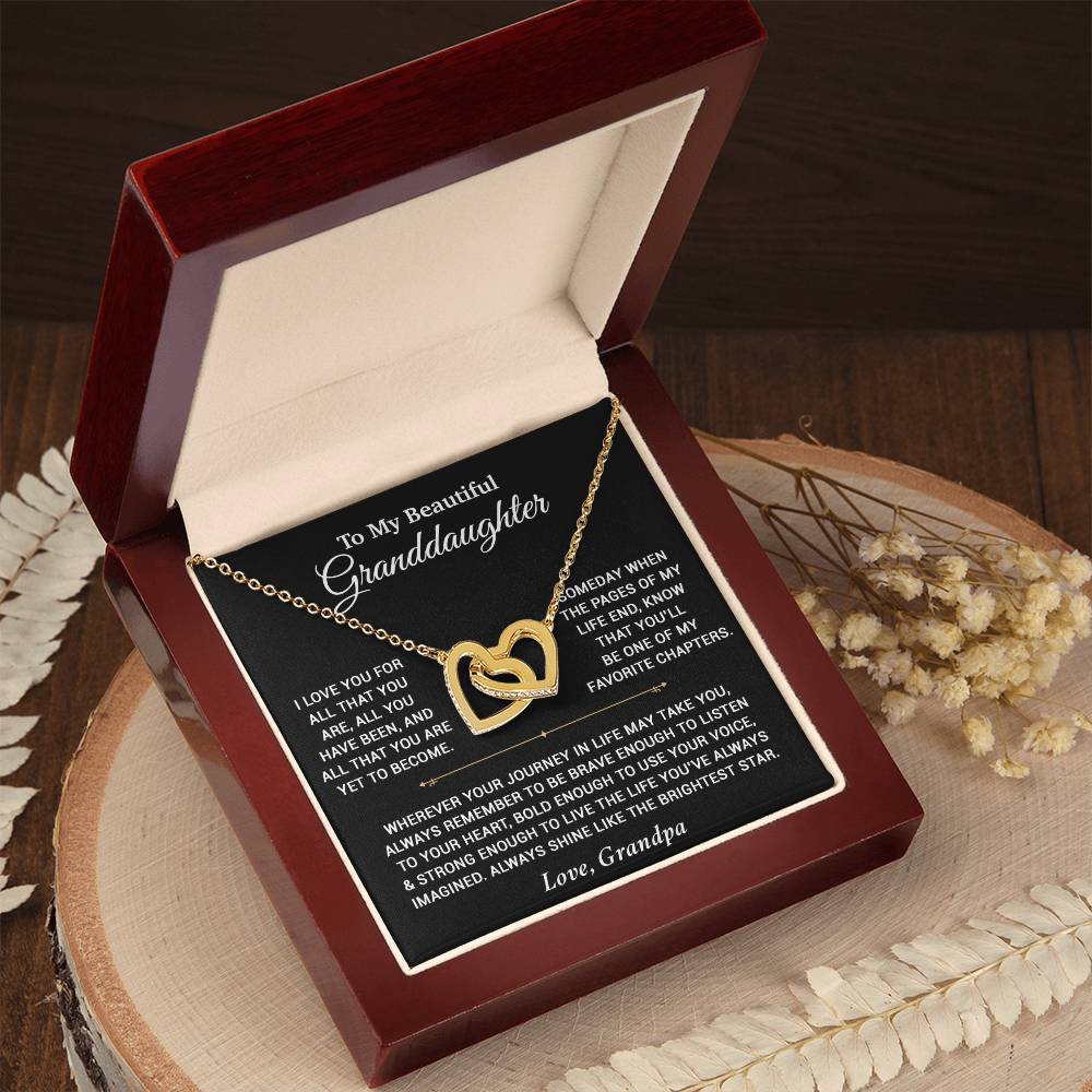 To My Granddaughter Necklace, Birthday Gift For Granddaughter, Birthday Gifts 12_6_Black
