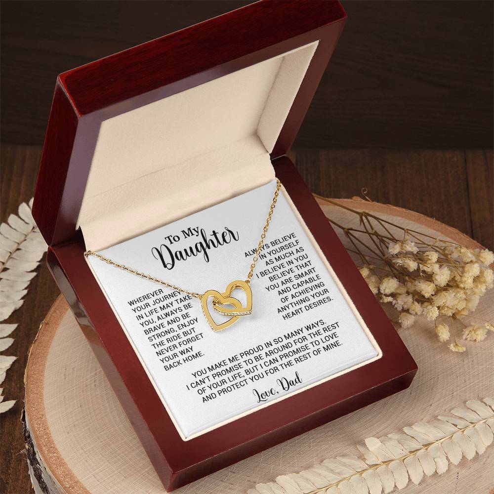 To My Daughter Necklace, Gift for Daughter from Dad, Father Daughter Necklace 3_6_White