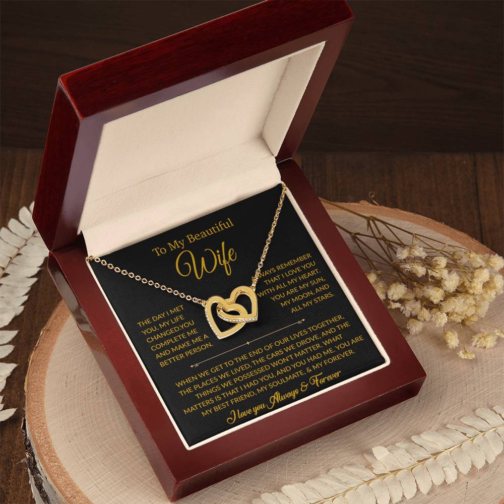 To My Wife Necklace, Gift For Wife, Anniversary Gift For Wife, Necklace For Wife 22_6_Gold