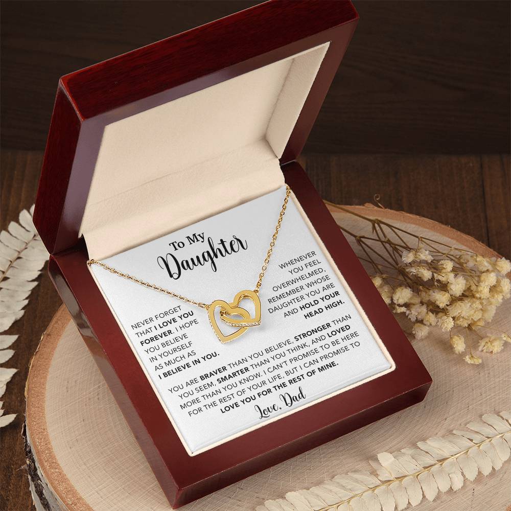 To My Daughter Necklace, Gift for Daughter from Dad, Father Daughter Necklace  9_4_White