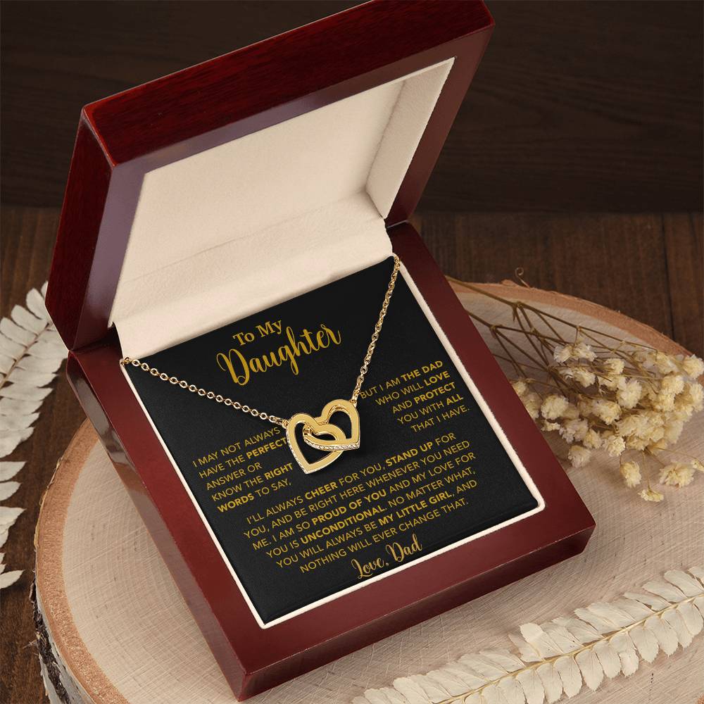 To My Daughter Necklace, Gift for Daughter from Dad, Father Daughter Necklace  15_6_Gold