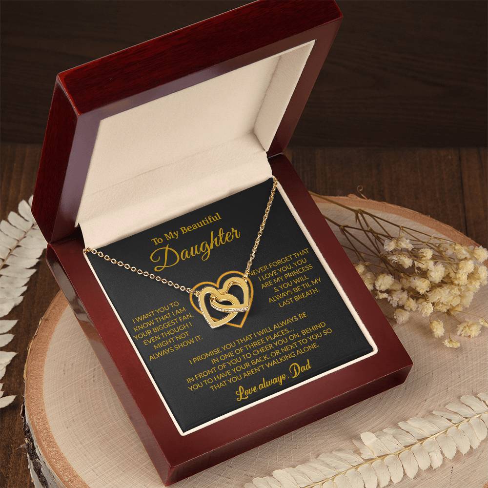 To My Daughter Necklace, Gift for Daughter from Dad, Father Daughter Necklace 17_6_Gold