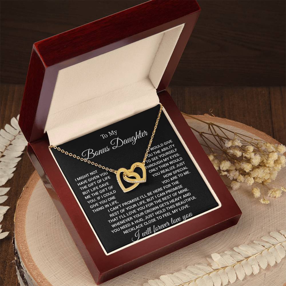To My Bonus Daughter Necklace, Gift for Bonus Daughter, Step Daughter Birthday 23_11_Black