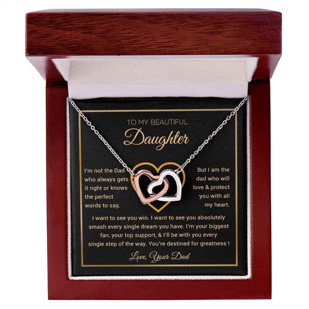 To My Daughter Necklace, Gift for Daughter from Dad, Father Daughter Necklace 9_6_Gold