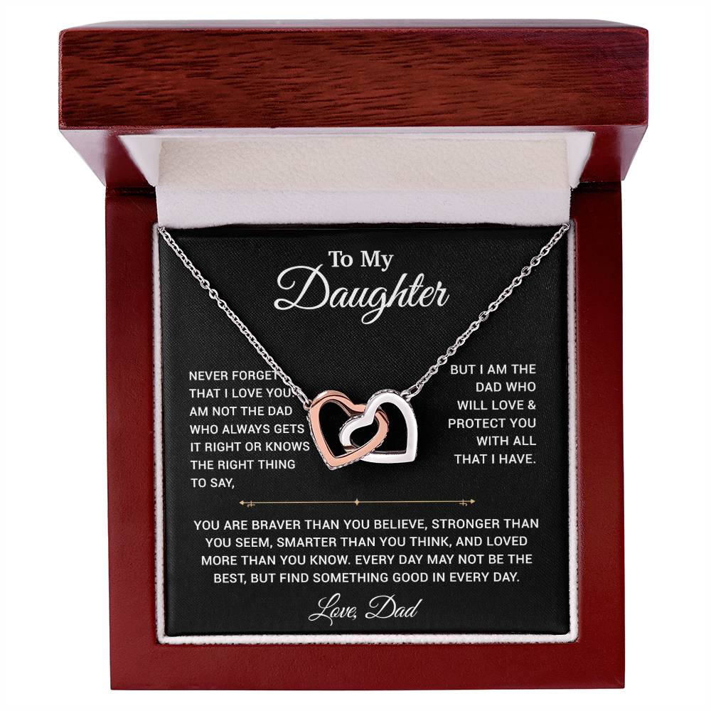 To My Daughter Necklace, Gift for Daughter from Dad, Father Daughter Necklace 25_3_Black