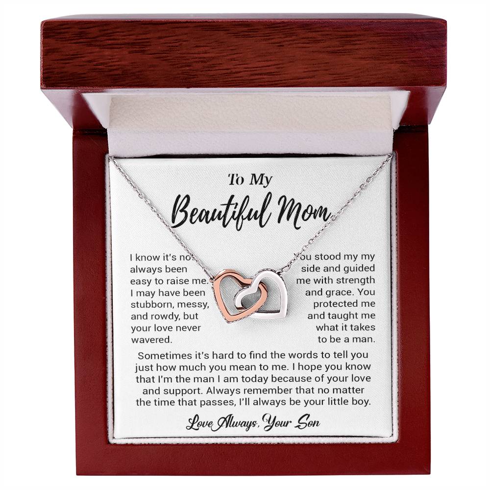 To My Beautiful Mom Necklace Mom Birthday Gift Mother's Day Gift Necklace For Mom From Son_ 8_5_White